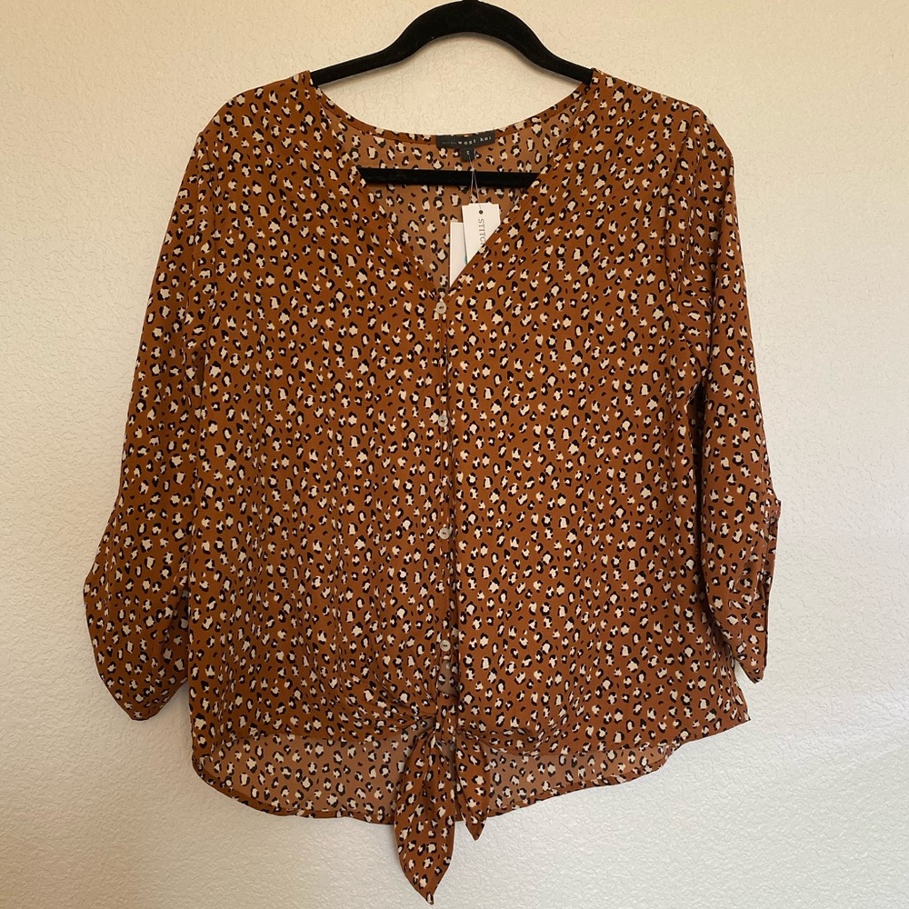 Tie front blouse